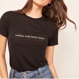 Reformation Black Short Sleeve Tee